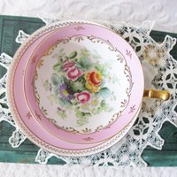 Vintage Footed Tea Cup Pink Floral  Made Japan Mid Century Retro Elegant Tea Gift Victoria Downtown Tea Cottage Shabby Chic WhenRosesBloom