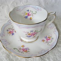 Royal Albert Vintage Tea Cup Pink Roses Blue 1917-1933  Rare  English Bone China Retro Tea Time Gift Dainty Shabby Chic Style WhenRosesBloom