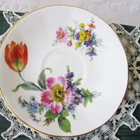 Vintage Floral Tea Cup Spring Roses English Bone China Tea Gift Dainty Elegant Shabby Chic Retro Mid Century Classic British WhenRosesBloom