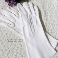 Vintage Gloves White Matinee Tea Party Dance Wedding Retro Mid Century Washable Everyday Gloves  FREE SHIPPING US When Roses Bloom