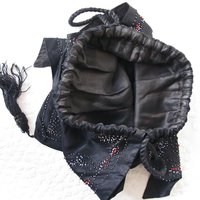 Vintage Black  Purse Victorian Edwardian Evening Bag Purse Reticule Drawstring Downton Abbey Titanic Steampunk Retro Cosplay WhenRosesBloom