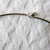 Vintage Silver Choker Pendant 70s Minimalist Style Modernist Floral Statement Necklace Boho Gypsy Retro Elegant Free Ship US WhenRosesBloom