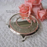 Silver Tea Trivet Hot Plate Vintage Tea Party Wedding Birthday Entertaining Tea Gift Silver Rococo Elegant Shabby Chic   WhenRosesBloom