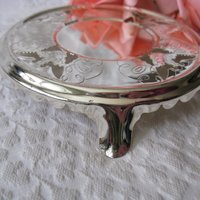 Silver Tea Trivet Hot Plate Vintage Tea Party Wedding Birthday Entertaining Tea Gift Silver Rococo Elegant Shabby Chic   WhenRosesBloom