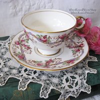 Vintage English Tea Cup Pink Roses Melba Bone China Floral Tea Mid Century Retro English Tea Gift  Shabby Chic Romantic Tea WhenRosesBloom