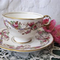 Vintage English Tea Cup Pink Roses Melba Bone China Floral Tea Mid Century Retro English Tea Gift  Shabby Chic Romantic Tea WhenRosesBloom