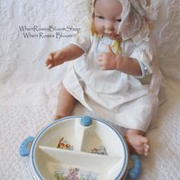 Vintage Baby Dish Mid Century warming dish divided heated plate classic baby shower gift nursery decor Keepsake Heirloom WhenRosesBloom