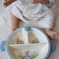 Vintage Baby Dish Mid Century warming dish divided heated plate classic baby shower gift nursery decor Keepsake Heirloom WhenRosesBloom