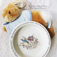 Vintage Peter Rabbit Porringer Bowl  Baby Toddler Beatrix Potter classic baby shower gift nursery decor Keepsake Heirloom WhenRosesBloom