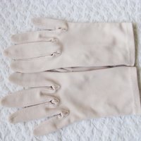 Vintage Gloves Beige Vegan Fabric Washable Retro Cosplay Classic Tea Party Wedding Bride Bridesmaid Petite Free Ship US  WhenRosesBloom