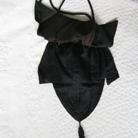 Vintage Black  Purse Victorian Edwardian Evening Bag Purse Reticule Drawstring Downton Abbey Titanic Steampunk Retro Cosplay WhenRosesBloom