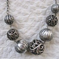 Vintage Silver Multi Bead Statement Necklace Boho Gypsy Minimalist Retro Style Elegant but Casual WhenRosesBloom