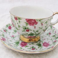Vintage Rose Chintz Tea Cup Made Japan Mid Century Retro Elegant Tea Gift Victoria Downtown Tea Cottage Shabby Chic WhenRosesBloom
