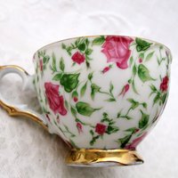 Vintage Rose Chintz Tea Cup Made Japan Mid Century Retro Elegant Tea Gift Victoria Downtown Tea Cottage Shabby Chic WhenRosesBloom