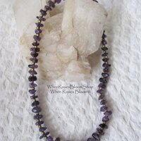 Necklace Choker Amethyst Purple Stone Brass Vintage Necklace Boho Gypsy Minimalist Retro Style Elegant but Casual  Necklace WhenRosesBloom
