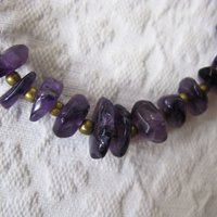 Necklace Choker Amethyst Purple Stone Brass Vintage Necklace Boho Gypsy Minimalist Retro Style Elegant but Casual  Necklace WhenRosesBloom