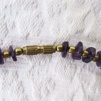 Necklace Choker Amethyst Purple Stone Brass Vintage Necklace Boho Gypsy Minimalist Retro Style Elegant but Casual  Necklace WhenRosesBloom
