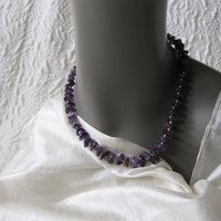 Necklace Choker Amethyst Purple Stone Brass Vintage Necklace Boho Gypsy Minimalist Retro Style Elegant but Casual  Necklace WhenRosesBloom