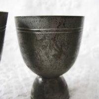 Vintage Pewter Egg Cups Rare Hard to Find Shabby Chic Cottage Farmhouse Romantic Retro Mid Century Urban Minimalist  Style WhenRosesBloom