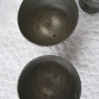 Vintage Pewter Egg Cups Rare Hard to Find Shabby Chic Cottage Farmhouse Romantic Retro Mid Century Urban Minimalist  Style WhenRosesBloom