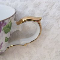 Tea Cup Chintz Purple Violets Made in Japan Vintage Retro TeaTime Dainty Tea Time Gift Mid Century Shabby Chic  WhenRosesBloom Classic Tea