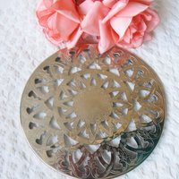 Vintage Tea Trivet Silver Glass Hot Plate Eales 1779 Tea Party Wedding Birthday Entertain Gift Rococo Elegant Shabby Chic   WhenRosesBloom