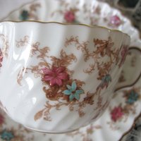 Vintage Tea Cup English Minton Floral Gold Downton Tea Time Gift Cottage Shabby Chic Mid Century Tea Style  WhenRosesBloom