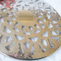 Vintage Tea Trivet Silver Glass Hot Plate Eales 1779 Tea Party Wedding Birthday Entertain Gift Rococo Elegant Shabby Chic   WhenRosesBloom