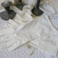 Soft White Gloves Sz 8 Vintage Wedding Tea Dance Retro Mid Century Elegant Cosplay Man Woman Costume  Free Ship US When Roses Bloom