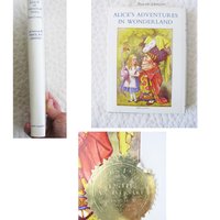 Book Alice in Wonderland 125th Anniversary Vintage Retro Library Decorative Graphic Art Cover Juvenile Child Fiction Fantasy WhenRosesBloom