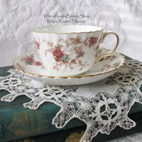 Vintage Tea Cup English Minton Floral Gold Downton Tea Time Gift Cottage Shabby Chic Mid Century Tea Style  WhenRosesBloom
