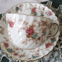 Vintage Tea Cup English Minton Floral Gold Downton Tea Time Gift Cottage Shabby Chic Mid Century Tea Style  WhenRosesBloom