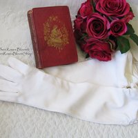 Vintage White Gloves Wedding Tea Retro Mid Century Bride Bridesmaid Downton Titanic Austen Cosplay  Free Ship  US When Roses Bloom