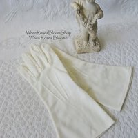Soft White Gloves Sz 8 Vintage Wedding Tea Dance Retro Mid Century Elegant Cosplay Man Woman Costume  Free Ship US When Roses Bloom