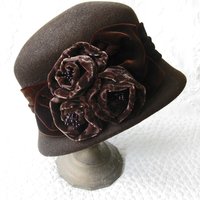 Vintage Hat Brown Cloche Tea Wedding Garden Party Retro Tailored Elegance Downton Miss Phryne Fisher Gatsby Cosplay Style  WhenRosesBloom