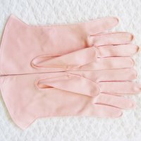 Vintage Pink Gloves tailored Wedding Tea Party Retro Mid Century Bridal Downton Retro Cosplay Free Ship  US When Roses Bloom
