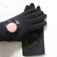 Vintage Black Gloves Sz 6 6.5 Driving Gloves Mid Century Retro 60's Audrey Hepburn Hollywood Glamour Steampunk  Free Ship US WhenRosesBloom
