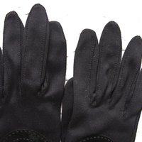 Vintage Black Gloves Sz 6 6.5 Driving Gloves Mid Century Retro 60's Audrey Hepburn Hollywood Glamour Steampunk  Free Ship US WhenRosesBloom