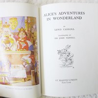 Book Alice in Wonderland 125th Anniversary Vintage Retro Library Decorative Graphic Art Cover Juvenile Child Fiction Fantasy WhenRosesBloom
