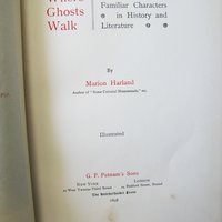 Book Where Ghosts Walked Literary History 1898 1st Ed Decorative Pretty Cover Vintage Library Decor Gift Decorative Artwork  WhenRosesBloom