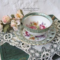 Vintage Tea Cup Floral Royal Sealy Child Dolly Mommy & Me Nana Tea Party Demitasse Cappuccino Cottage Farmhouse  Shabby Chic WhenRosesBloom