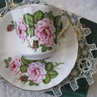 Vintage Tea Cup Shakespeare  Rose English Bone China Tea Gift Dainty Elegant Shabby Chic Retro Mid Century Classic British WhenRosesBloom