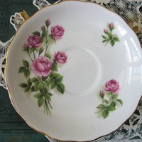 Vintage Tea Cup Pink Roses English Bone China Retro Tea Gift Mid Century Shabby Chic Farmhouse Jane Austen Downton Abbey WhenRosesBloom