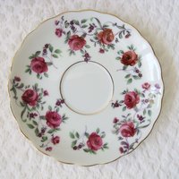 Vintage Rose Chintz Tea Cup Pink Purple Japan Mid Century Retro Elegant Tea Gift Victoria Downtown Tea Cottage Shabby Chic WhenRosesBloom