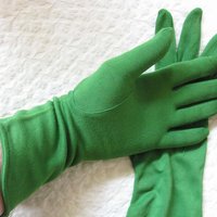 Vintage Green Matinee Gloves Tea Party Retro Mid Century Cosplay Wedding Bride Bridesmaid Afternoon Tea Shipping Incl. US When Roses Bloom