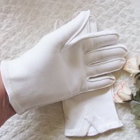 Gloves White Short Retro Vintage Tea Party Elegant Cosplay Downton Miss Fisher Mid Century Style Free Ship US When Roses Bloom
