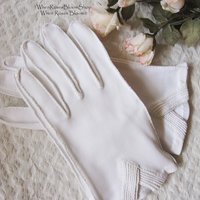 Gloves White Short Retro Vintage Tea Party Elegant Cosplay Downton Miss Fisher Mid Century Style Free Ship US When Roses Bloom