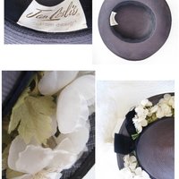 Vintage Blue Straw Hat Classic  Flowers Garden Tea Party Hat Summer Straw Hat with Flowers Mid Century Elegant Cosplay WhenRosesBloom