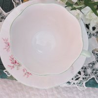 Tea Cup English Floral Bone China Vintage Tea Gift Dainty Pink Shabby Chic Retro Mid Century Classic British Shelley Look  WhenRosesBloom