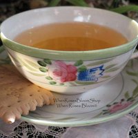 4 Tea Cups Pink Roses with Green leaves Set 4 Vintage Made in Japan Tea Time Gift Mid Century Farmhouse Cottage Shabby Chic WhenRosesBloom